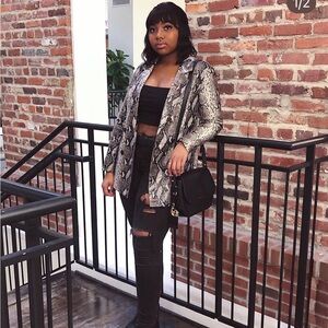 Missguided Snake Print Blazer